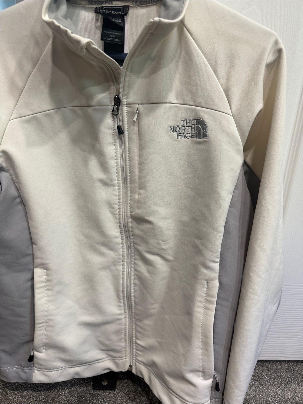 The North Face Women's Cream and Gray Softshell Utility Jacket